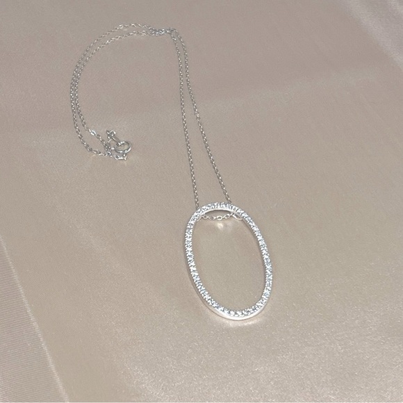 Erwin Pearl Sterling Silver Necklace With Sterling Silver & CZ Oval Pendant 925 - Picture 2 of 15